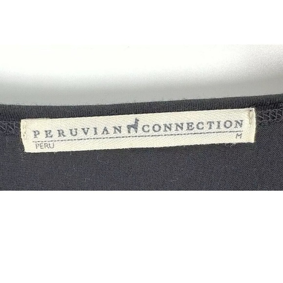 Peruvian Connection Asymmetric Top Womens M Black Pima Cotton Modal Stretch - Picture 4 of 9